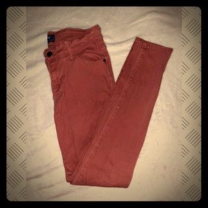 ‼️LAST CHANCE‼️ salmon colored mid-rise rockstars